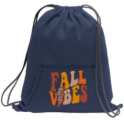 Fall Vibes Fall Season Lighting Bolt Sweatshirt Cinch Pack Bag