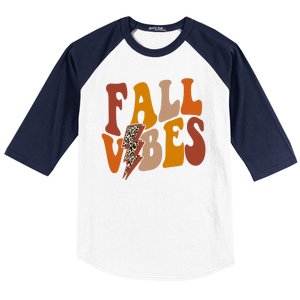 Fall Vibes Fall Season Lighting Bolt Baseball Sleeve Shirt