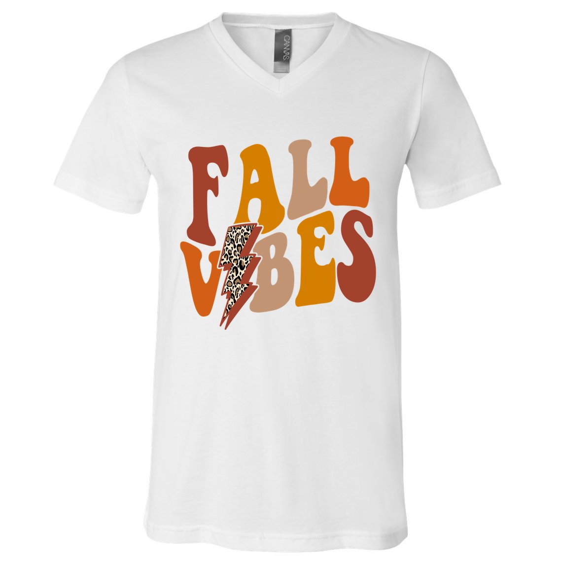 Fall Vibes Fall Season Lighting Bolt V-Neck T-Shirt