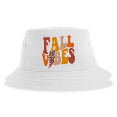 Fall Vibes Fall Season Lighting Bolt Sustainable Bucket Hat