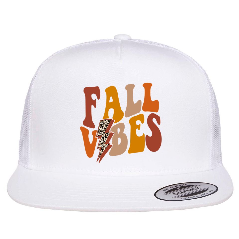 Fall Vibes Fall Season Lighting Bolt Flat Bill Trucker Hat