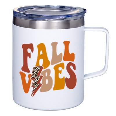 Fall Vibes Fall Season Lighting Bolt 12oz Stainless Steel Coffee Mug