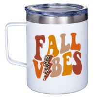 Fall Vibes Fall Season Lighting Bolt 12oz Stainless Steel Coffee Mug