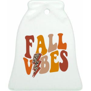 Fall Vibes Fall Season Lighting Bolt Ceramic Bell Ornament