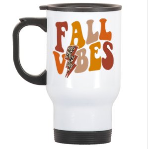 Fall Vibes Fall Season Lighting Bolt Stainless Steel Travel Mug