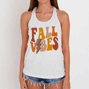 Fall Vibes Fall Season Lighting Bolt Women's Knotted Racerback Tank