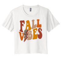 Fall Vibes Fall Season Lighting Bolt Women's Crop Top Tee