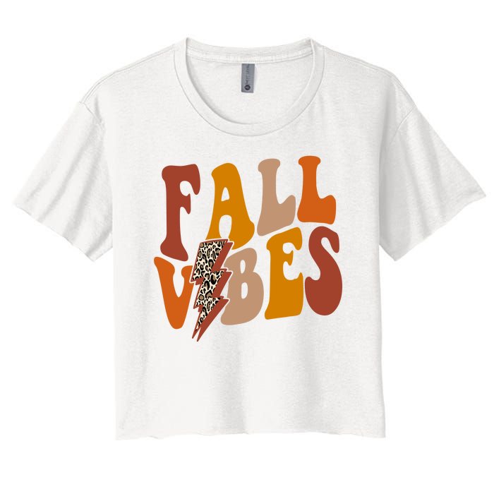 Fall Vibes Fall Season Lighting Bolt Women's Crop Top Tee