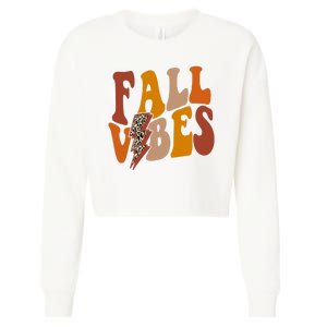 Fall Vibes Fall Season Lighting Bolt Cropped Pullover Crew