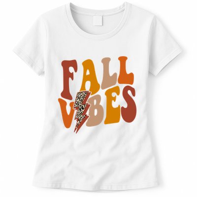 Fall Vibes Fall Season Lighting Bolt Womens T-Shirt