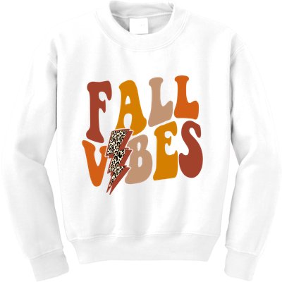 Fall Vibes Fall Season Lighting Bolt Kids Sweatshirt