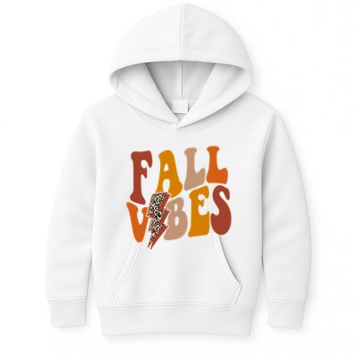 Fall Vibes Fall Season Lighting Bolt Kids Hoodie