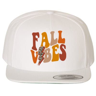 Fall Vibes Fall Season Lighting Bolt Wool Snapback Cap