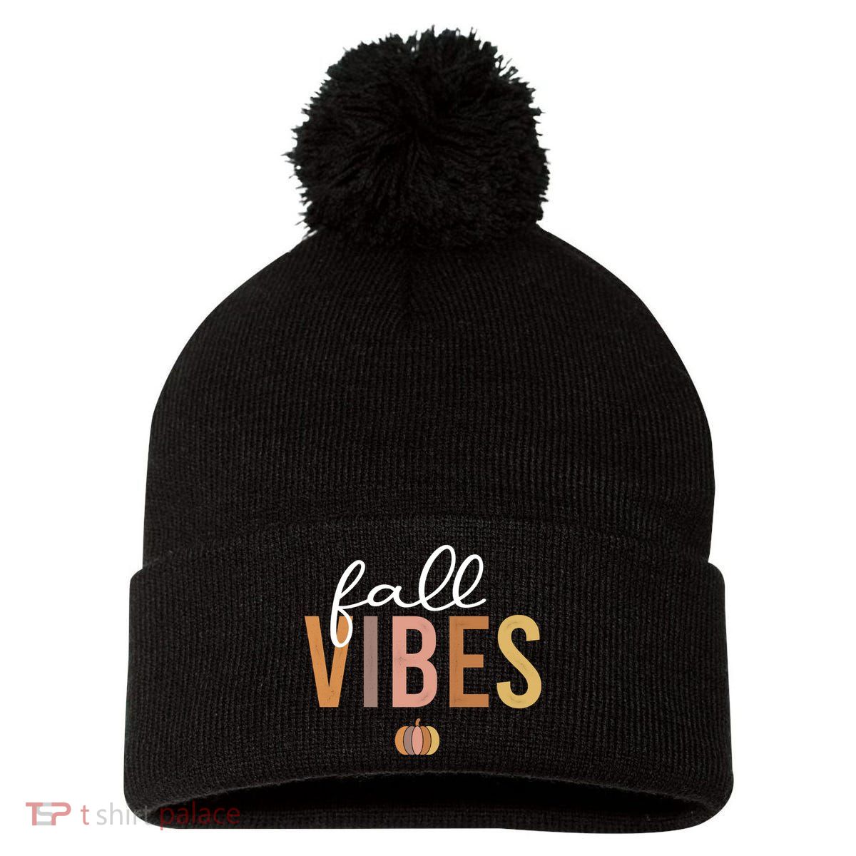 Fall Vibes Pom Pom 12in Knit Beanie