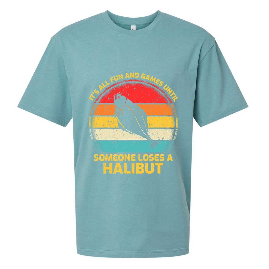 Fishing Vintage Fun And Games Until Someone Loses A Halibut Sueded Cloud Jersey T-Shirt