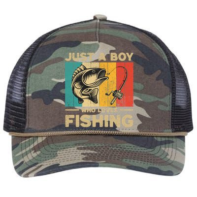 Funny Vintage Fishing Jokes Boy Fisherman Bass Fish Retro Rope Trucker Hat Cap