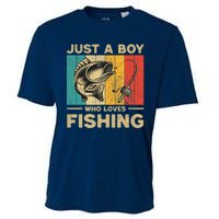 Funny Vintage Fishing Jokes Boy Fisherman Bass Fish Cooling Performance Crew T-Shirt