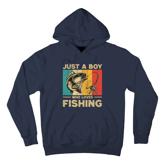 Funny Vintage Fishing Jokes Boy Fisherman Bass Fish Hoodie