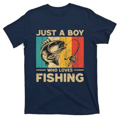 Funny Vintage Fishing Jokes Boy Fisherman Bass Fish T-Shirt