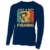 Funny Vintage Fishing Jokes Boy Fisherman Bass Fish Cooling Performance Long Sleeve Crew