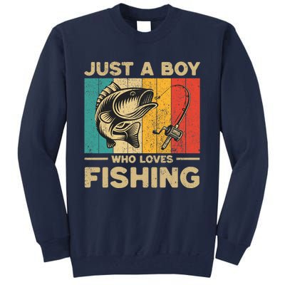 Funny Vintage Fishing Jokes Boy Fisherman Bass Fish Tall Sweatshirt