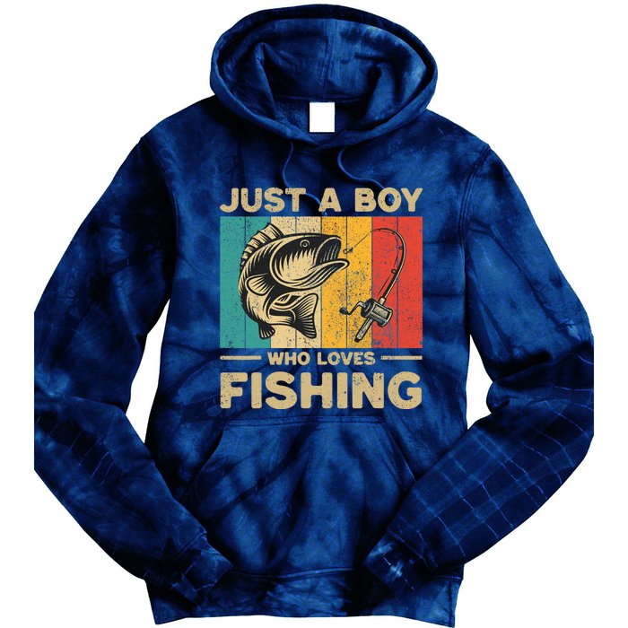 Funny Vintage Fishing Jokes Boy Fisherman Bass Fish Tie Dye Hoodie