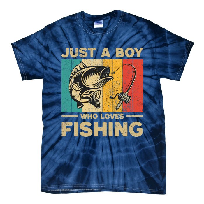 Funny Vintage Fishing Jokes Boy Fisherman Bass Fish Tie-Dye T-Shirt