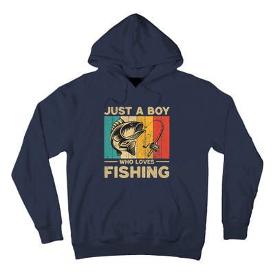 Funny Vintage Fishing Jokes Boy Fisherman Bass Fish Tall Hoodie