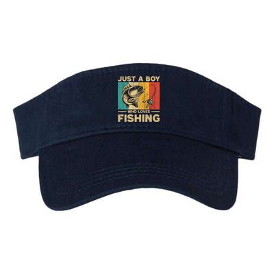 Funny Vintage Fishing Jokes Boy Fisherman Bass Fish Valucap Bio-Washed Visor