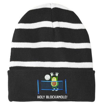 Funny Volleyball For  Setter Libero Play Volleyball Striped Beanie with Solid Band