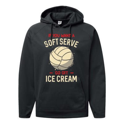 Funny Volleyball Performance Fleece Hoodie