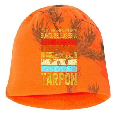 Fishing Vintage Fun And Games Until Someone Loses A Tarpon Kati - Camo Knit Beanie