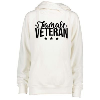 Female Veteran Womens Funnel Neck Pullover Hood