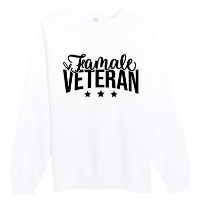 Female Veteran Premium Crewneck Sweatshirt