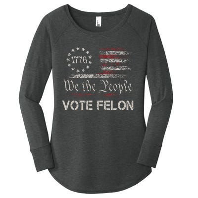 Funny Vote For The Felon Women's Perfect Tri Tunic Long Sleeve Shirt