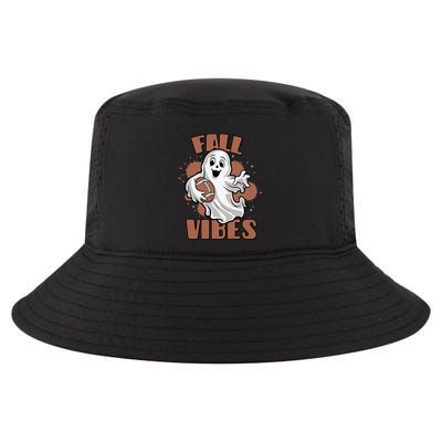 Fall Vibes Football Ghost Halloween Retro Funny Costume Gift Cool Comfort Performance Bucket Hat