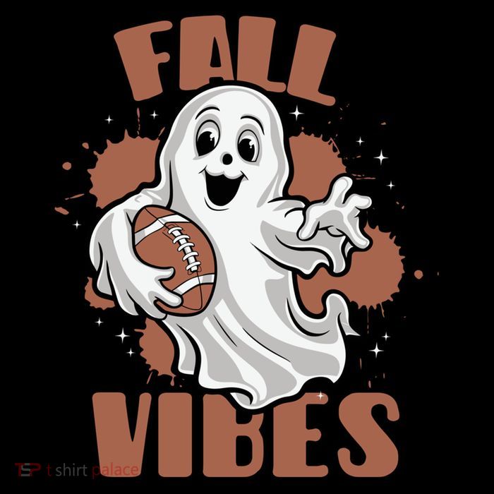 Fall Vibes Football Ghost Halloween Retro Funny Costume Gift Cooling Performance Long Sleeve Crew