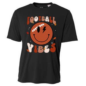 Football Vibes Fall Thanksgiving Smile Face Season Cooling Performance Crew T-Shirt