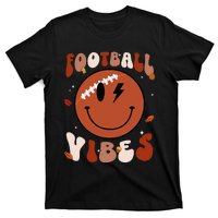 Football Vibes Fall Thanksgiving Smile Face Season T-Shirt