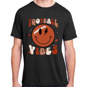 Football Vibes Fall Thanksgiving Smile Face Season Adult ChromaSoft Performance T-Shirt