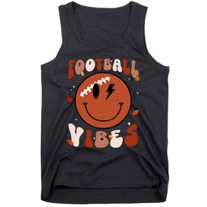 Football Vibes Fall Thanksgiving Smile Face Season Tank Top