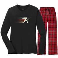 Fencing Vintage Fencer Women's Long Sleeve Flannel Pajama Set 