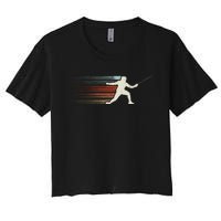 Fencing Vintage Fencer Women's Crop Top Tee