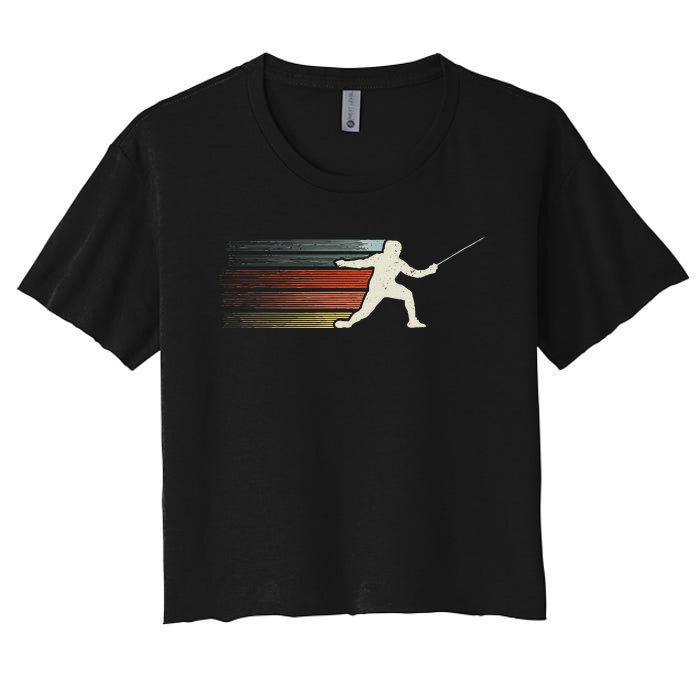 Fencing Vintage Fencer Women's Crop Top Tee