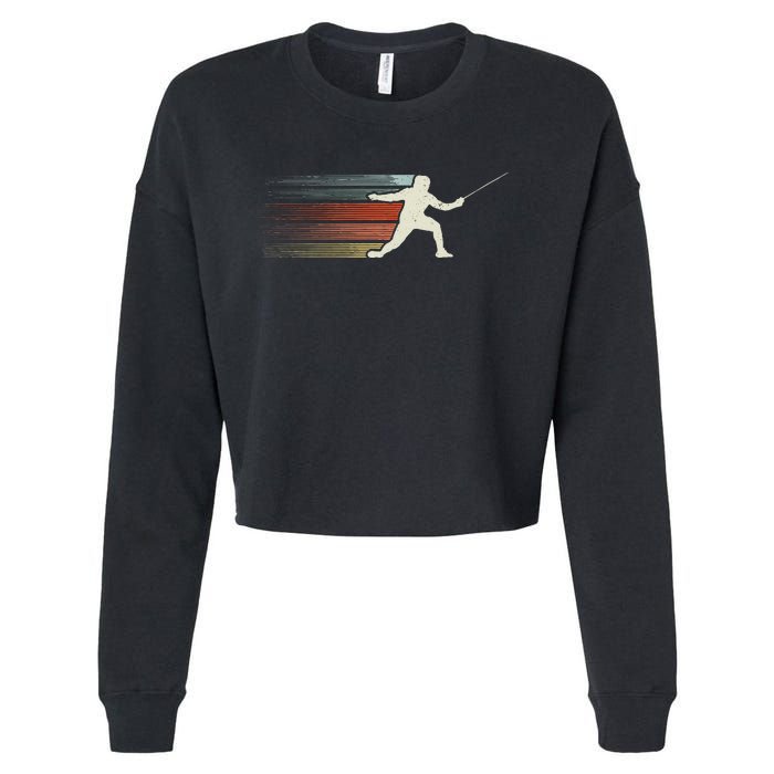 Fencing Vintage Fencer Cropped Pullover Crew