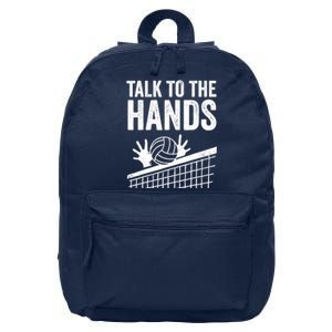 Funny Volleyball Gift For Boy Girl Cool Talk To The Hands 16 in Basic Backpack