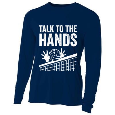 Funny Volleyball Gift For Boy Girl Cool Talk To The Hands Cooling Performance Long Sleeve Crew