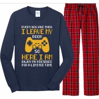 Funny Video Games Every Now And Then I Leave My Room Gaming Long Sleeve Pajama Set