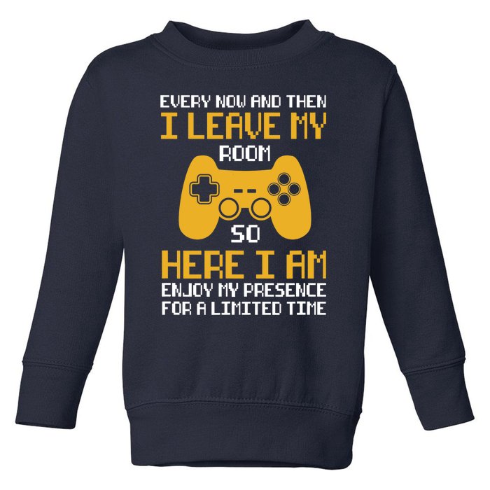 Funny Video Games Every Now And Then I Leave My Room Gaming Toddler Sweatshirt