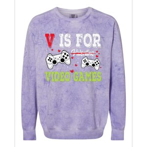 Funny Video Games Lover Valentine Day Fors Gamer Colorblast Crewneck Sweatshirt